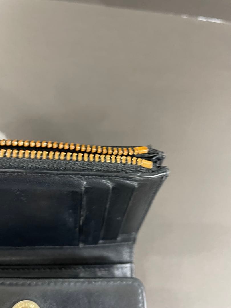 Burberry ギンガムチェック 三つ折り財布 ブラック/ベージュ