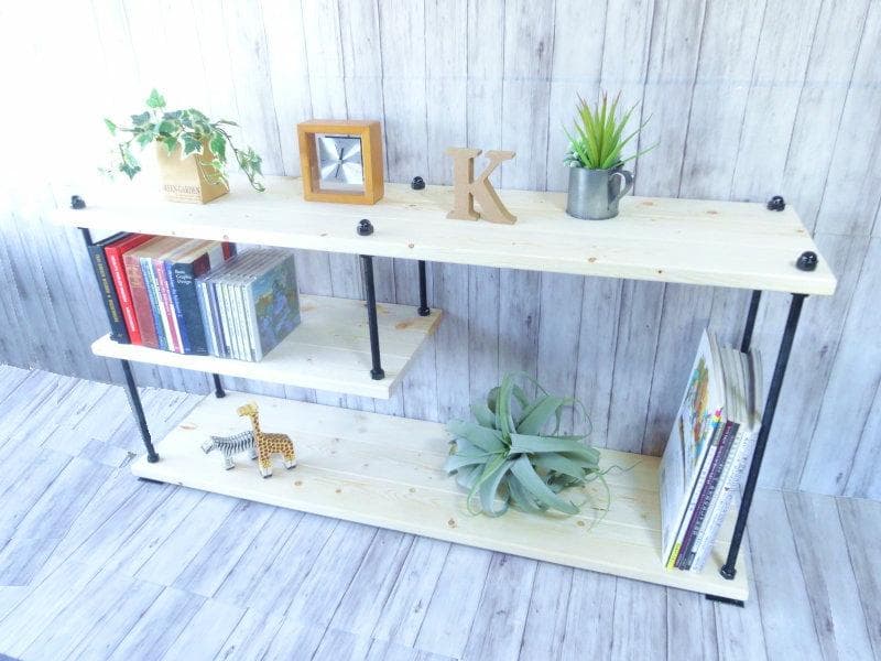 ハンドメイド　サイドローテーブル　(ナチュラル)