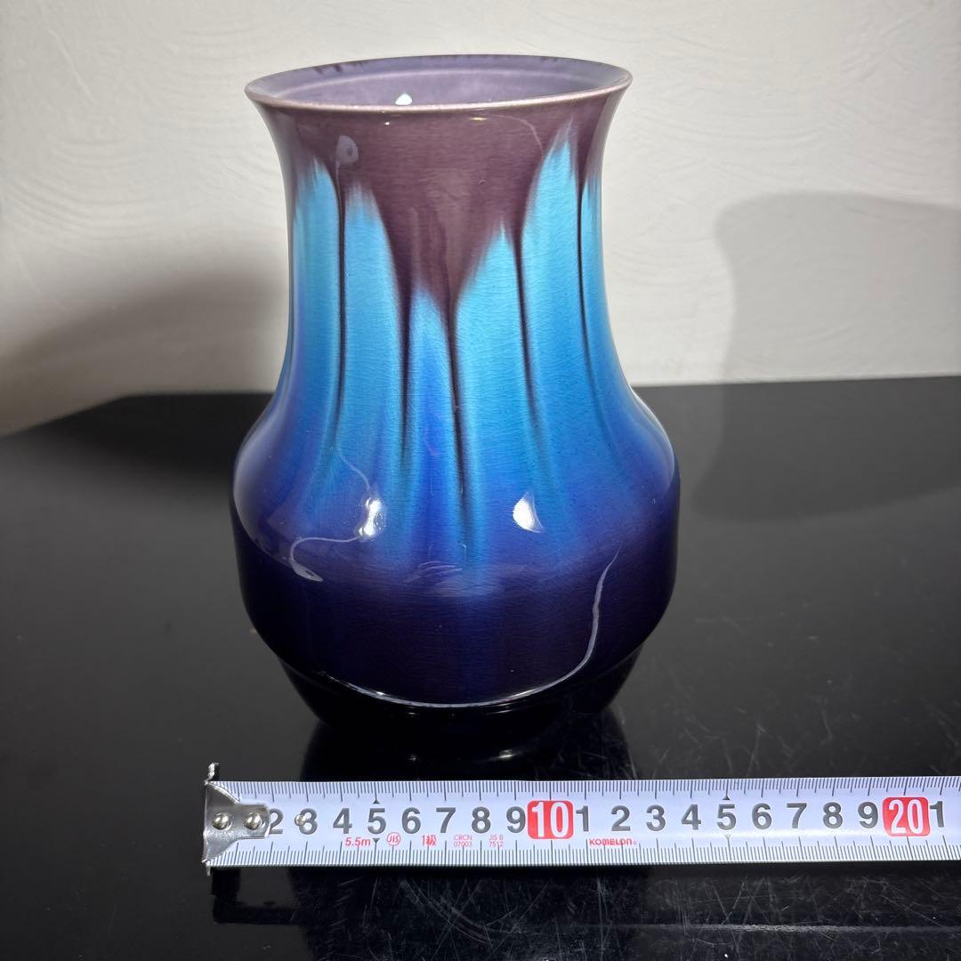 真作　人間国宝　美品　三代徳田八十吉(正彦) 花瓶