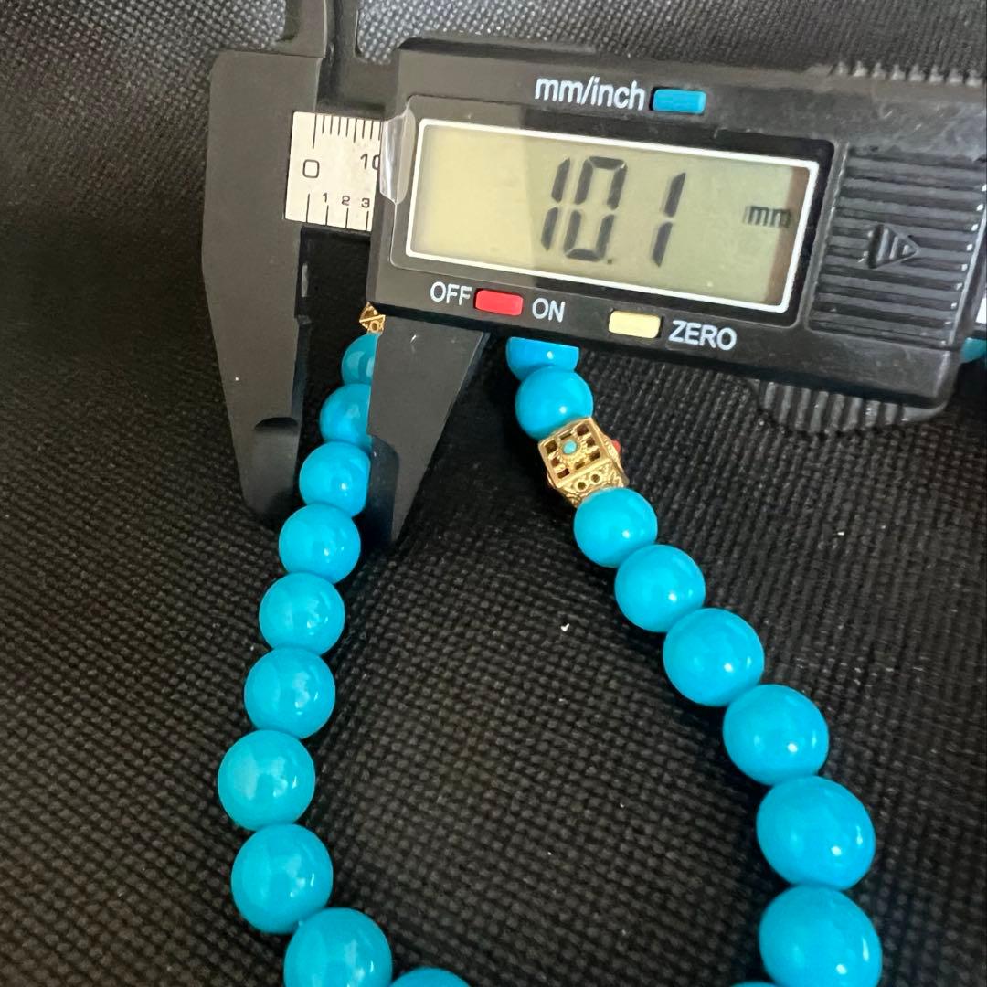天然高品質のターコイズ(トルコ石)大粒ブルーのネックレスAB1048