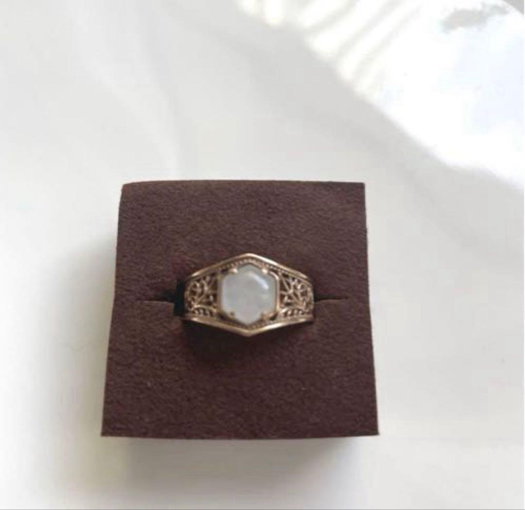 アガット　ヒスイリング　リング　翡翠　5K