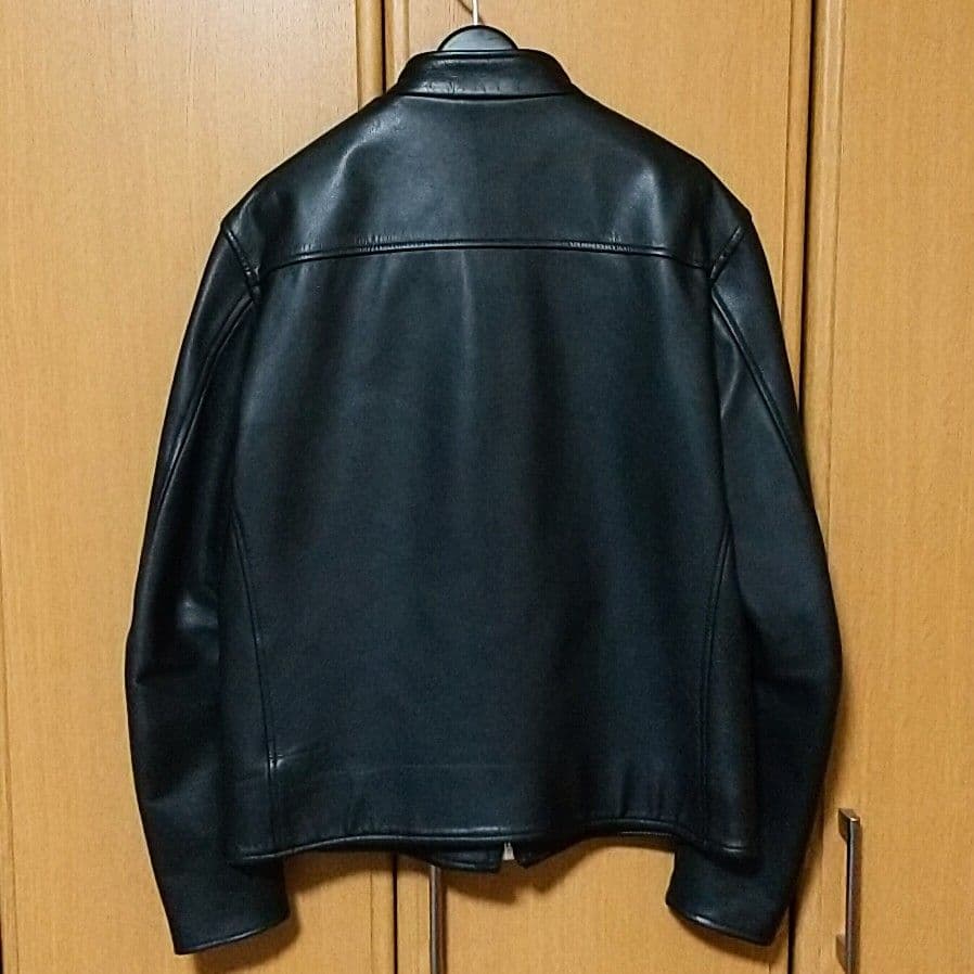 Scye シングルライダースジャケット サイ 黒 ブラック 山羊革 ゴートスキン