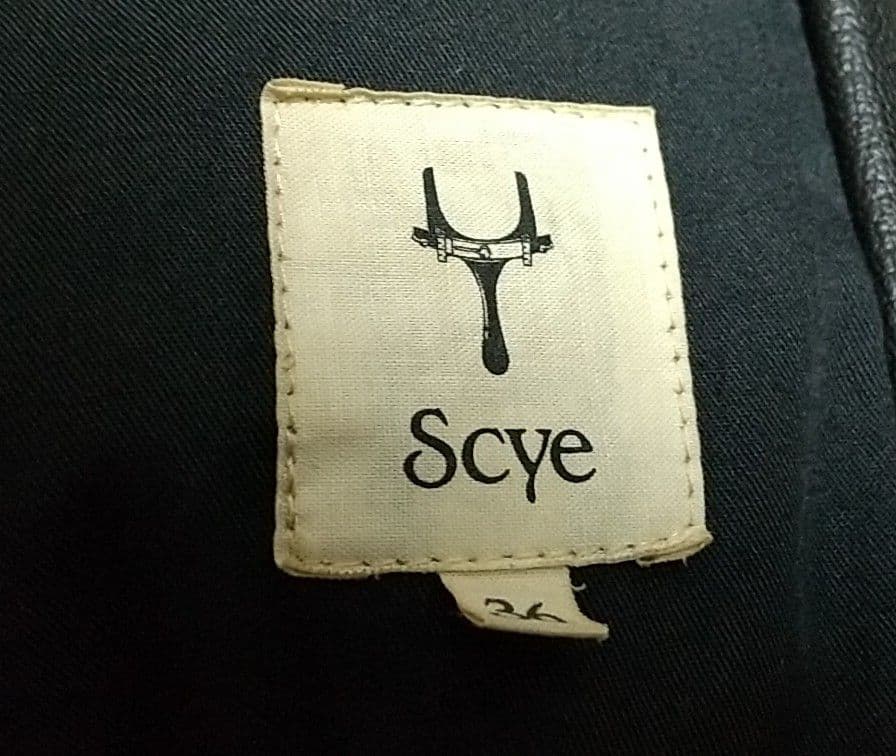 Scye シングルライダースジャケット サイ 黒 ブラック 山羊革 ゴートスキン