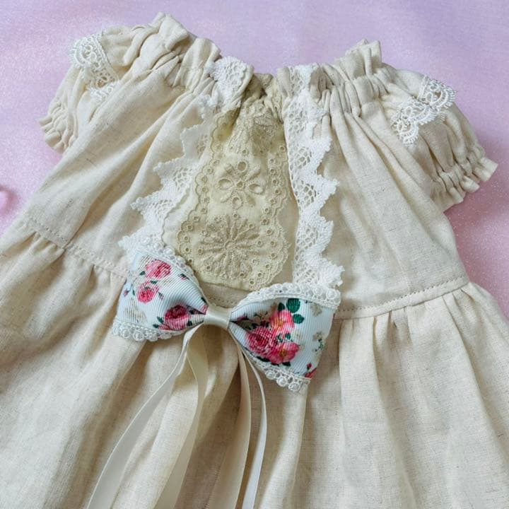 フレンチリネンのペチコートワンピ　∞TuTu∞    犬服　ハンドメイド