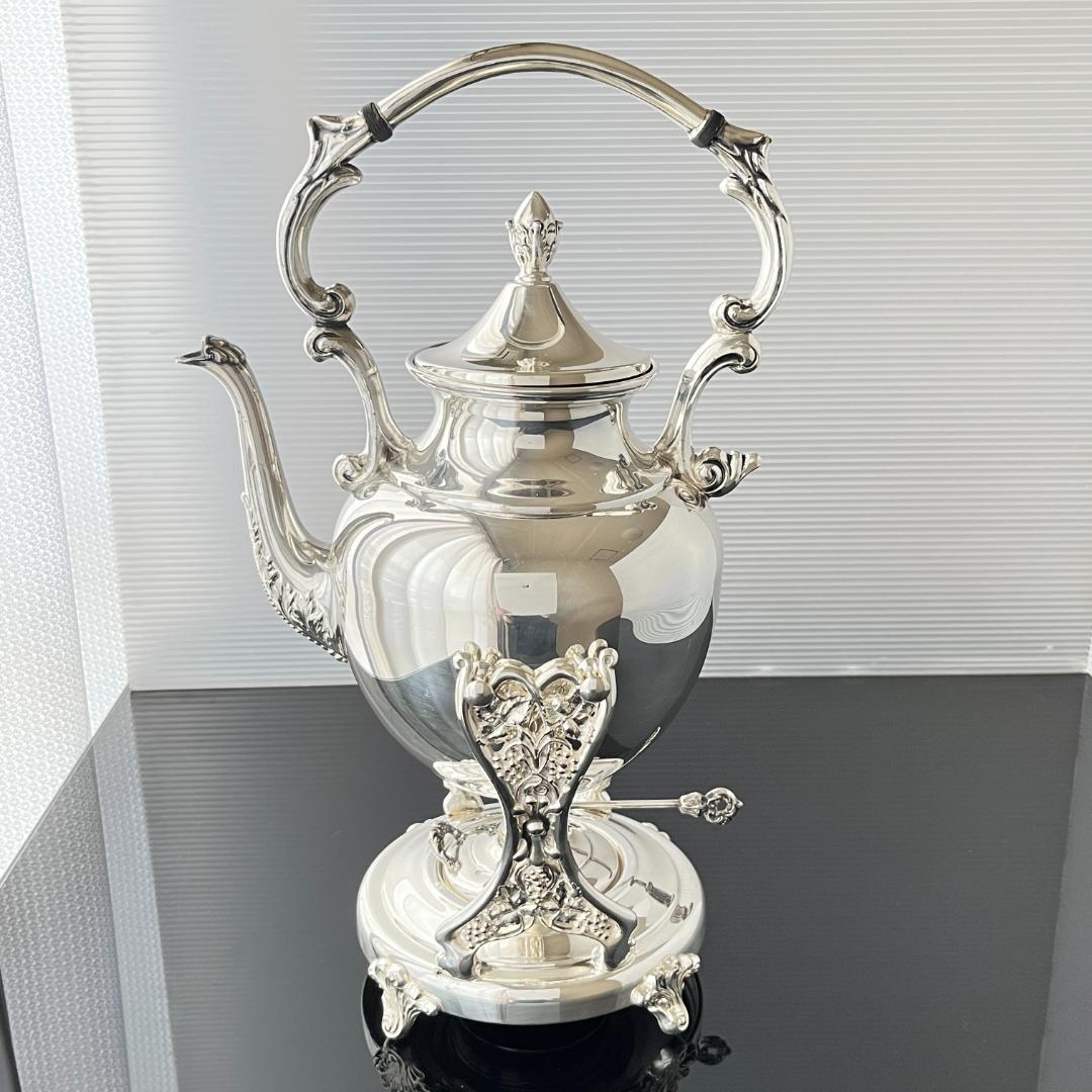 葡萄の透かしのティーケトル【シルバープレート】 スタンド / バナー