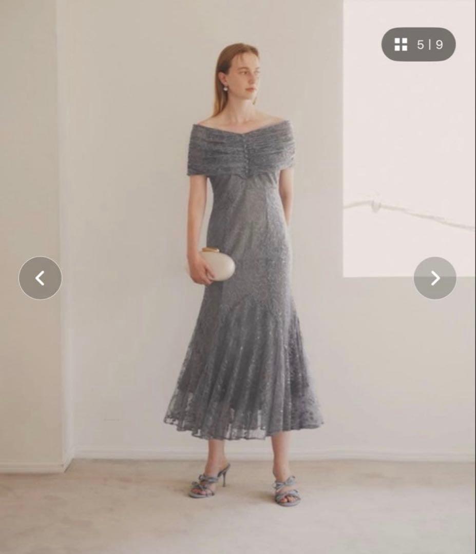 【Sサイズ】LEJA 2wayレース花柄オフショルダードレス