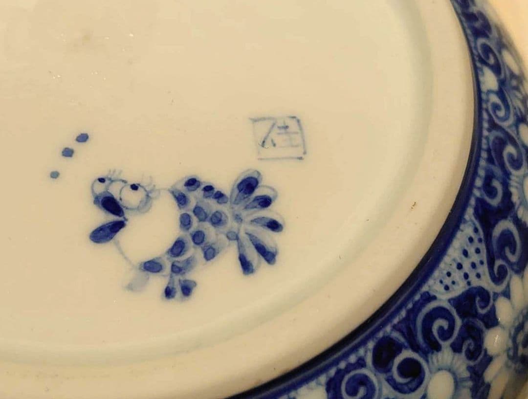 橋本よしこ　蓋物　染付