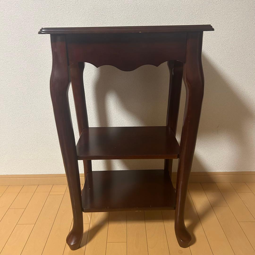 イトーヨーカ堂 ビンテージ アンティーク家具 木製サイドテーブル ブラウン 猫足