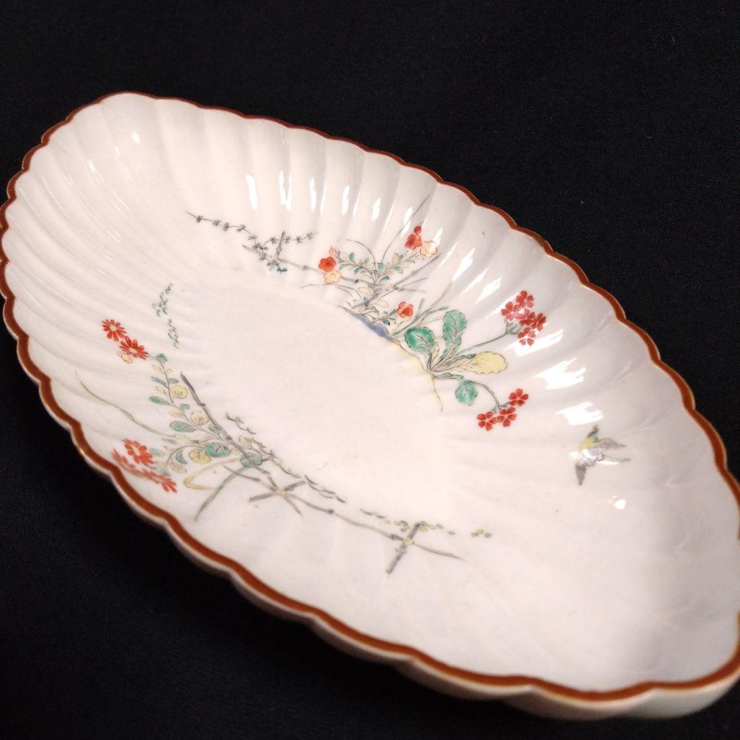 古伊万里柿右衛門様式草花文長皿