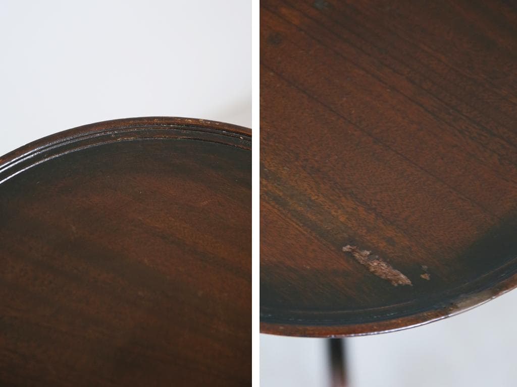 英国アンティーク木製ワインテーブル/サイドテーブル/丸机/飾り棚(89-30-2