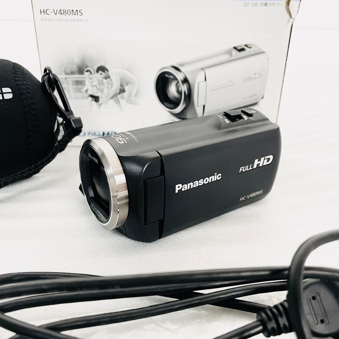 【美品】Panasonic HC-V480MS フルHDビデオカメラ ブラック