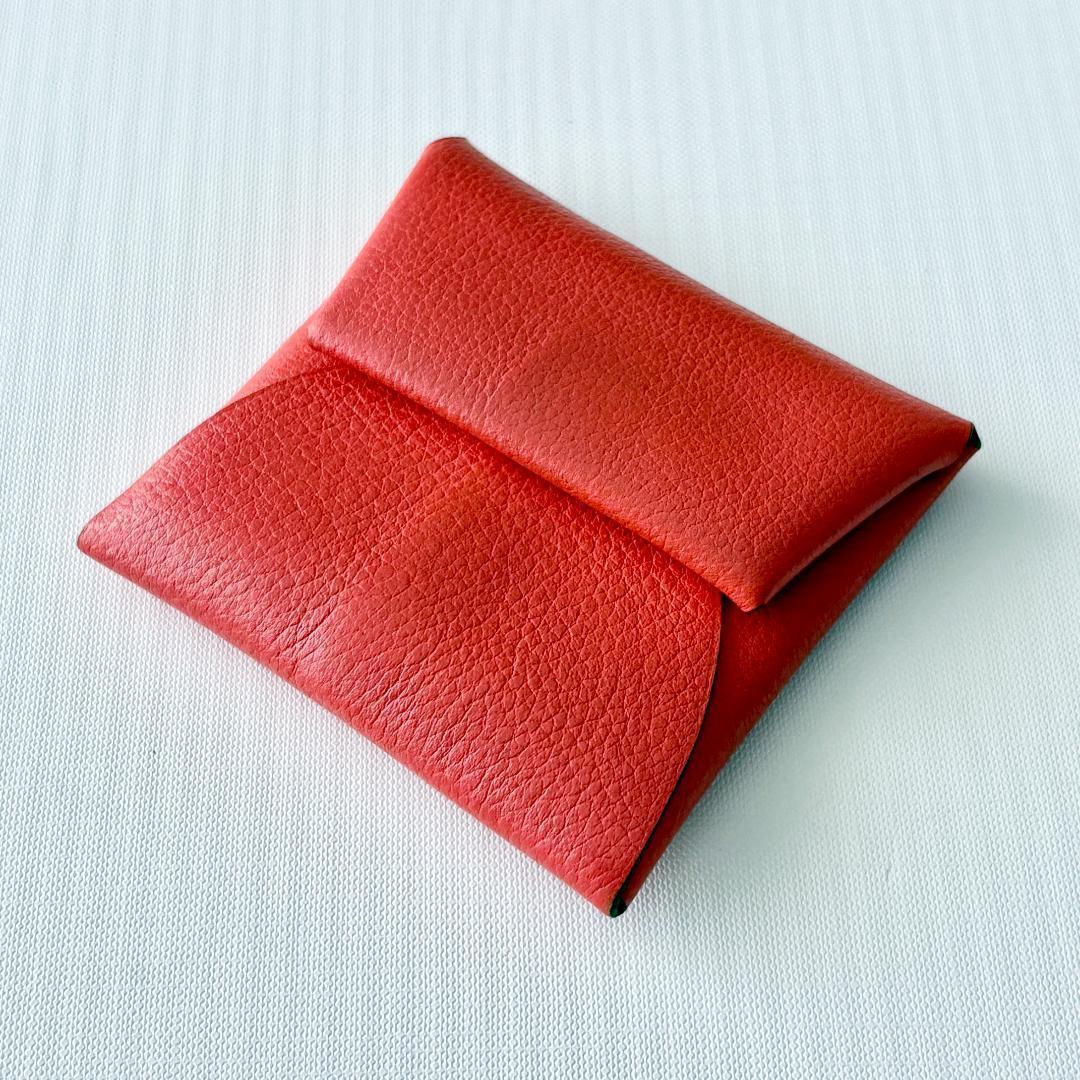 美品 C刻印『エルメス』バスティア オレンジフィールド ケース 小銭入れ
