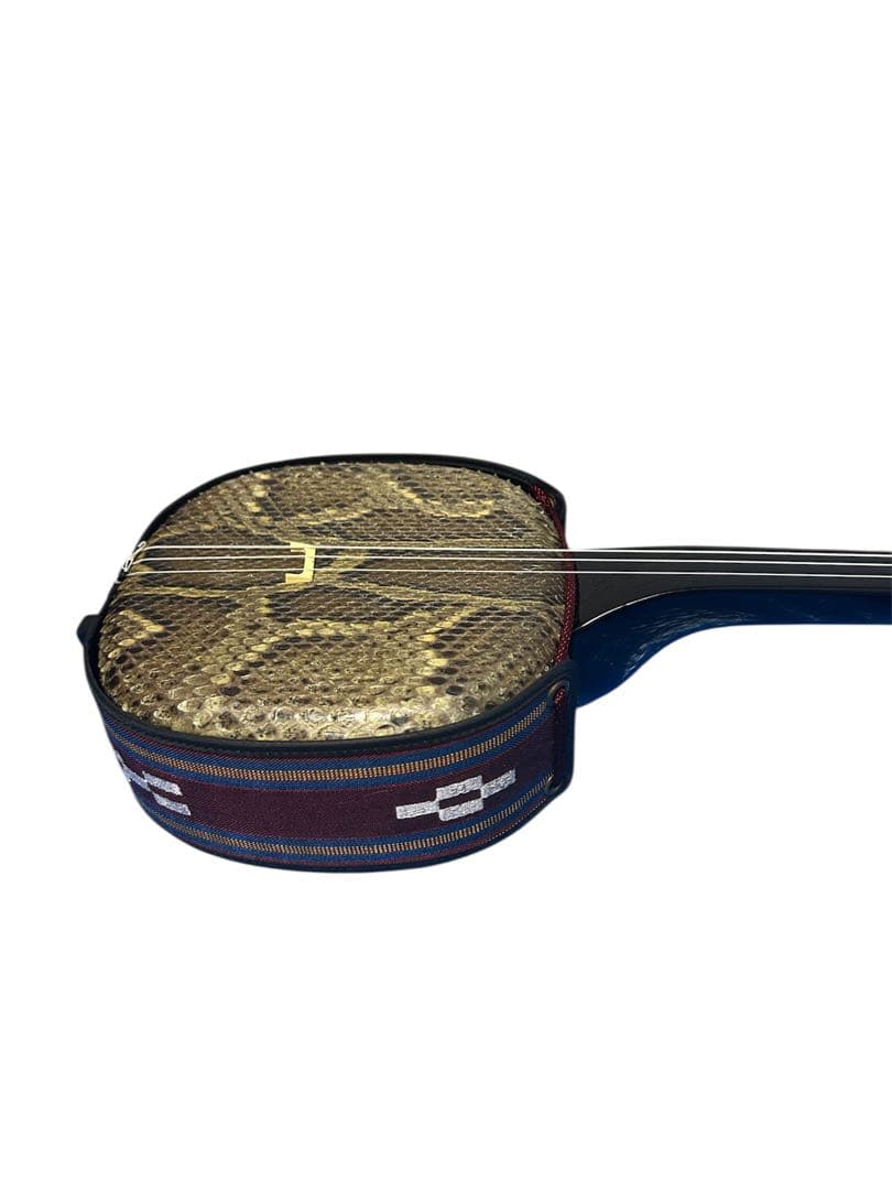 美品　琉球　 沖縄三線 蛇皮 民族楽器　沖縄伝統楽器　バチ・ソフトケース付き