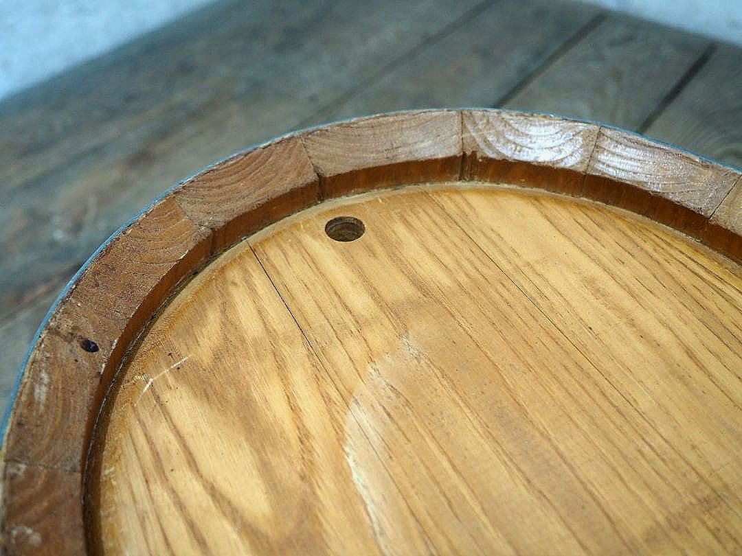 1354　2台セット　ヴィンテージ　古い木樽のオブジェ　椅子　スツール　レトロ