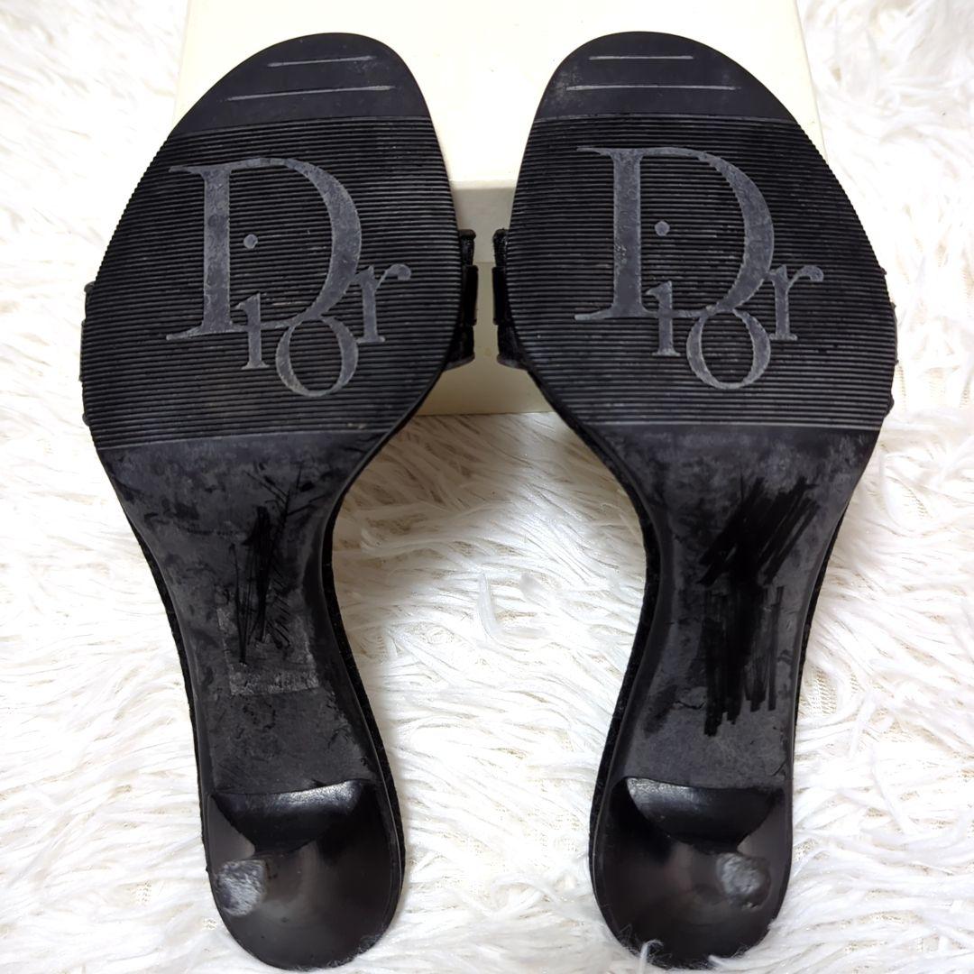 良品 Dior ミュール ブラック トロッター 金具 DIORISSIMO 35