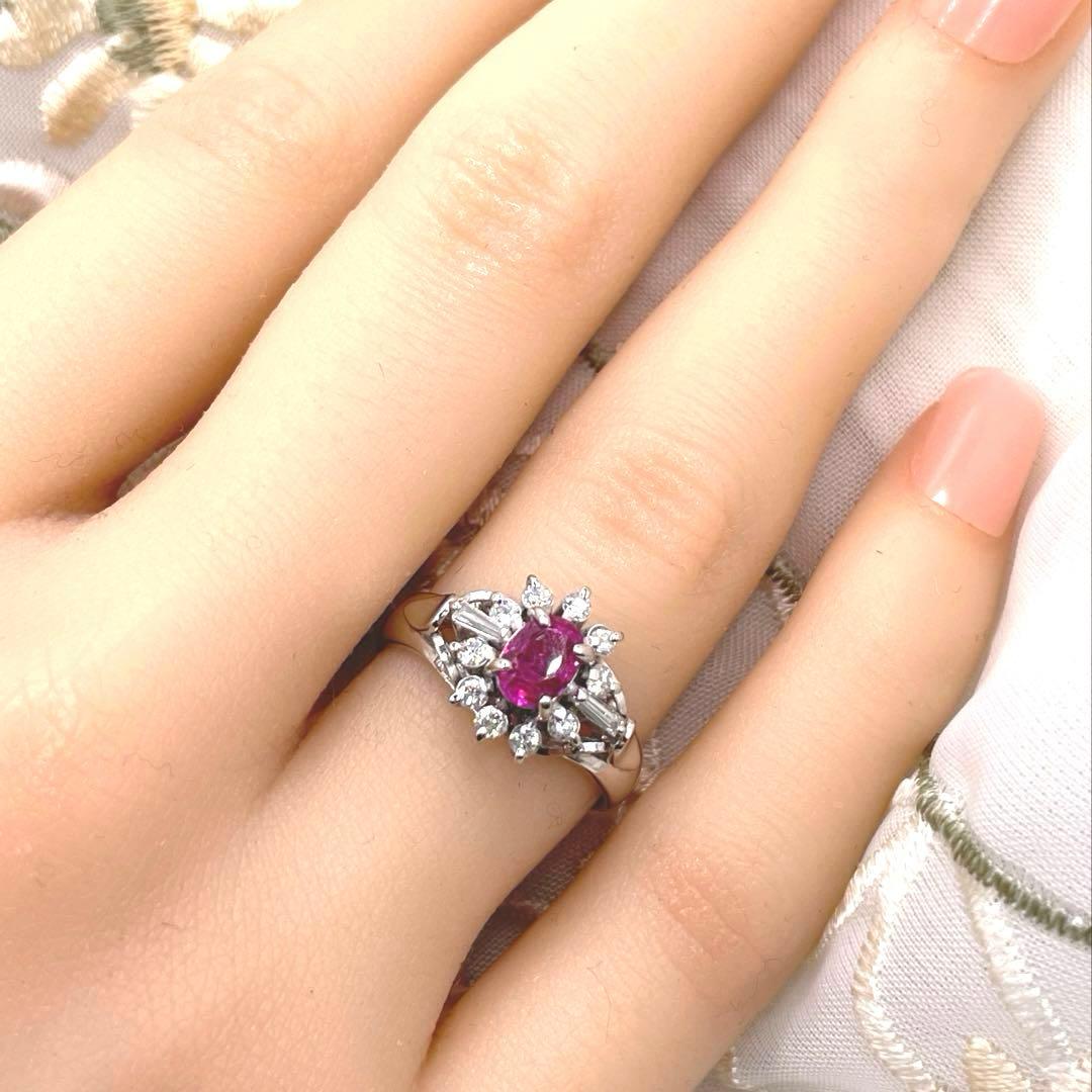 pt900 ルビー　ダイヤモンド　リング