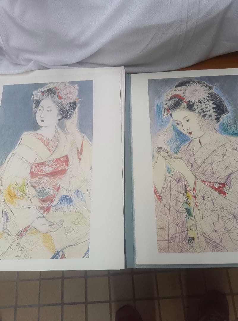 磯田又一郎額絵　 京舞妓12ヶ月素描全12葉