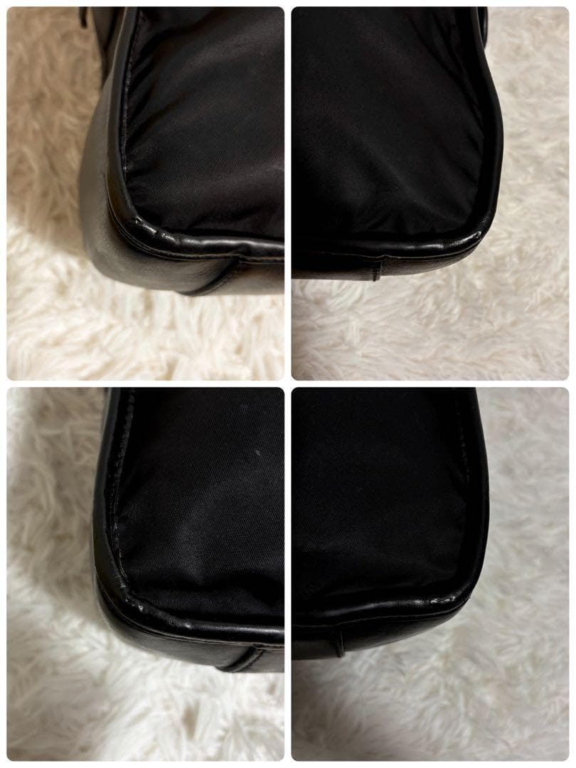 ✨美品✨フェリージ ビジネスバッグ レザー×ナイロン ロゴ 型押し 黒 1845