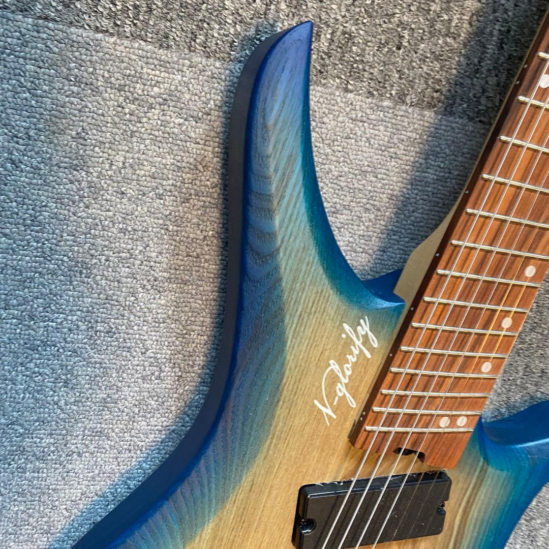 7弦ヘッドレスギター ブルーグラデーション ノーブランド 美品！お買い得！