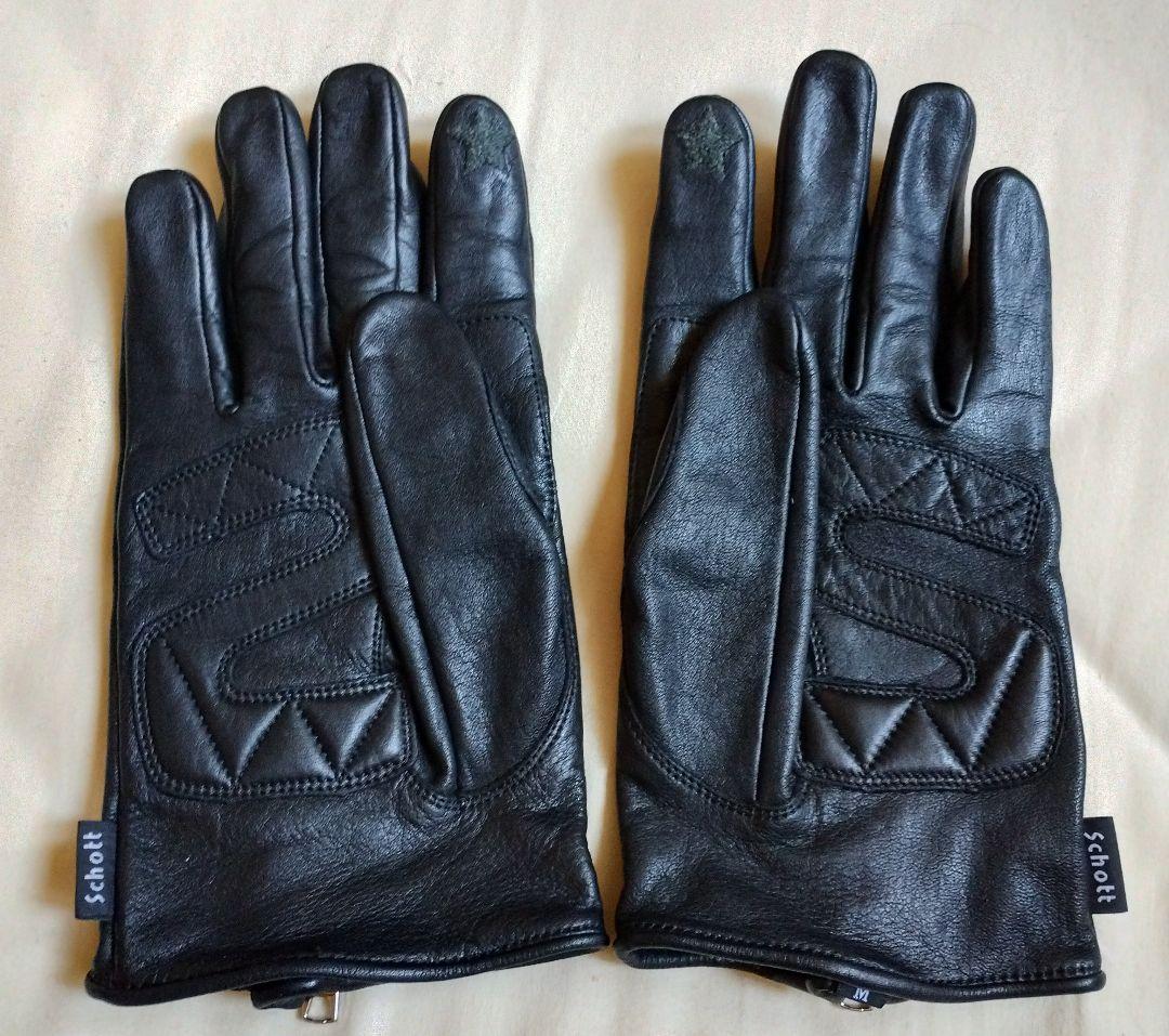 Schott ZIP LEATHER GLOVE M 美品