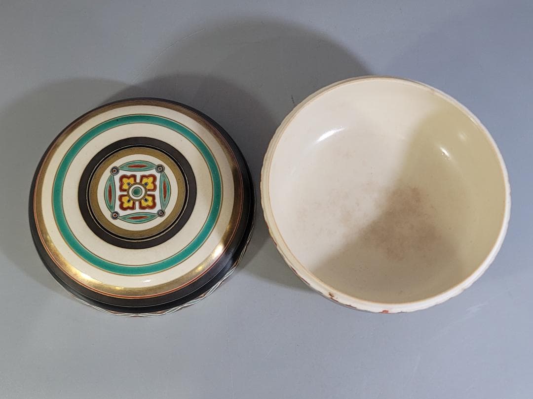 DT311 茶道具 真葛香斎造 七宝繋ぎジキロ 共箱 美品