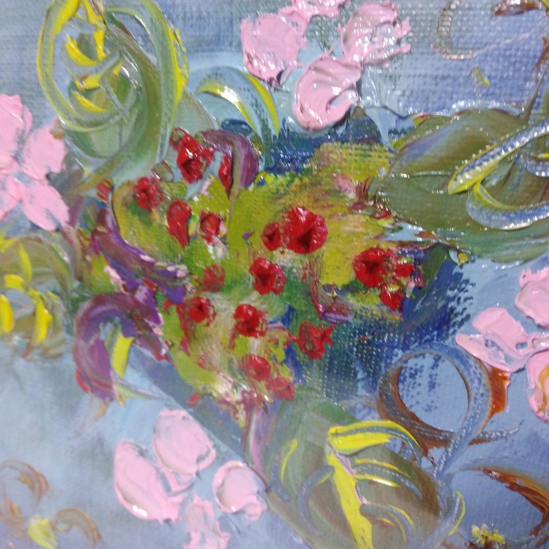 絵画◆　「あじさい」河井達海　真作/静物画/原画/額装/油絵/油彩画/抽象画