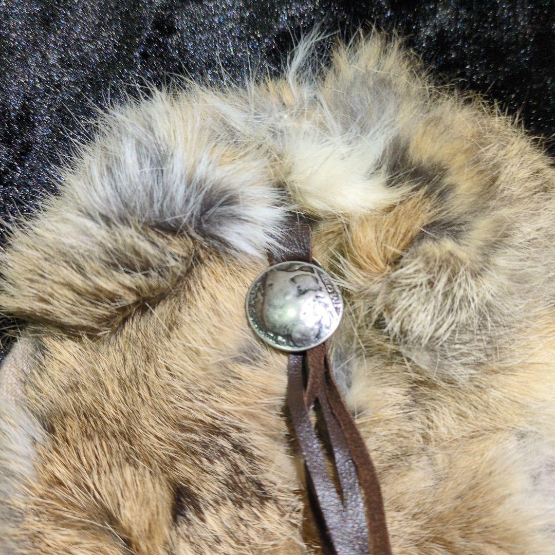 ​goa ゴア リアルファー コンチョ付 ラビットファー　ベルトセット