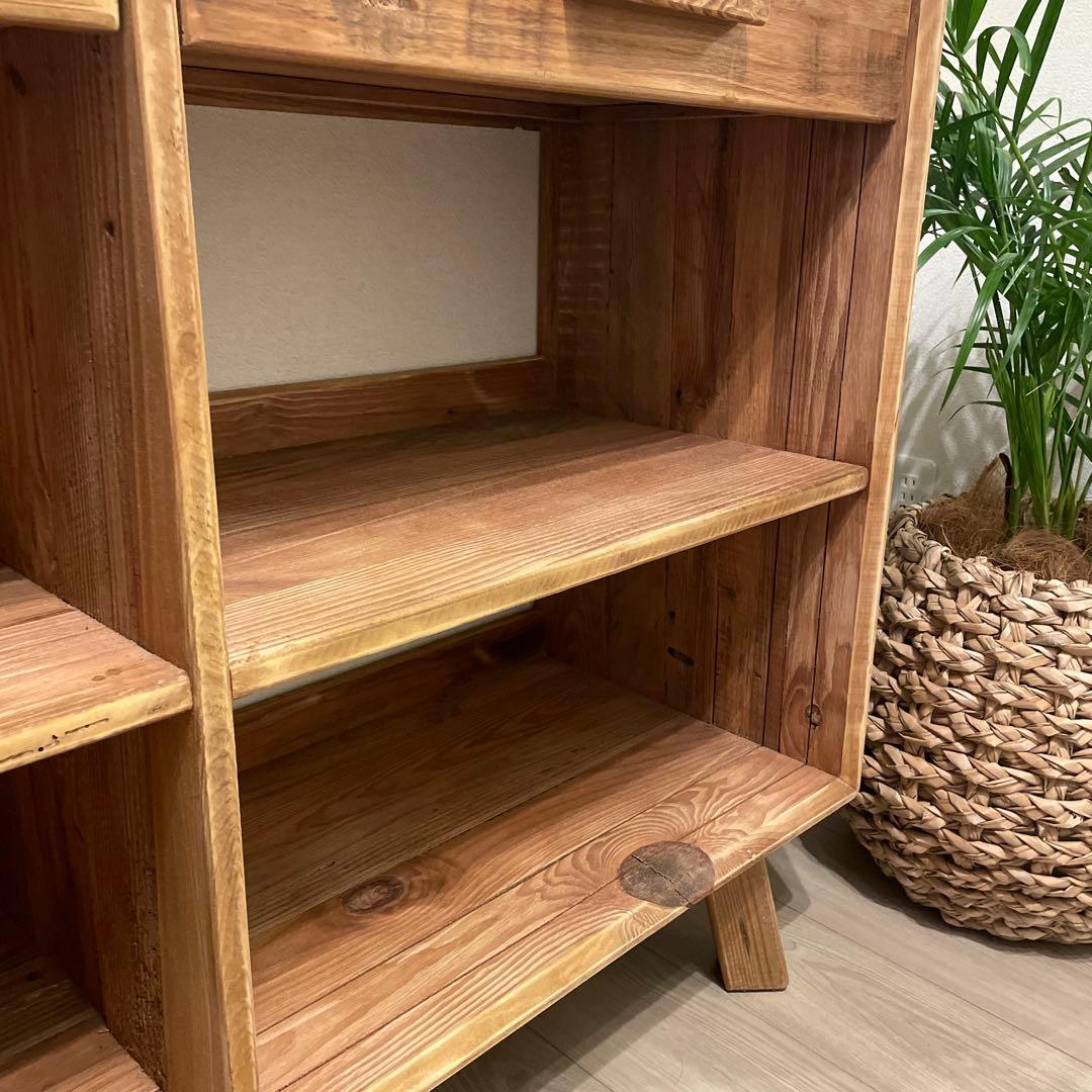 【16日限定値下げ】シェルフ 収納棚 ヴィンテージ 無垢 天然無垢 カフェ本棚