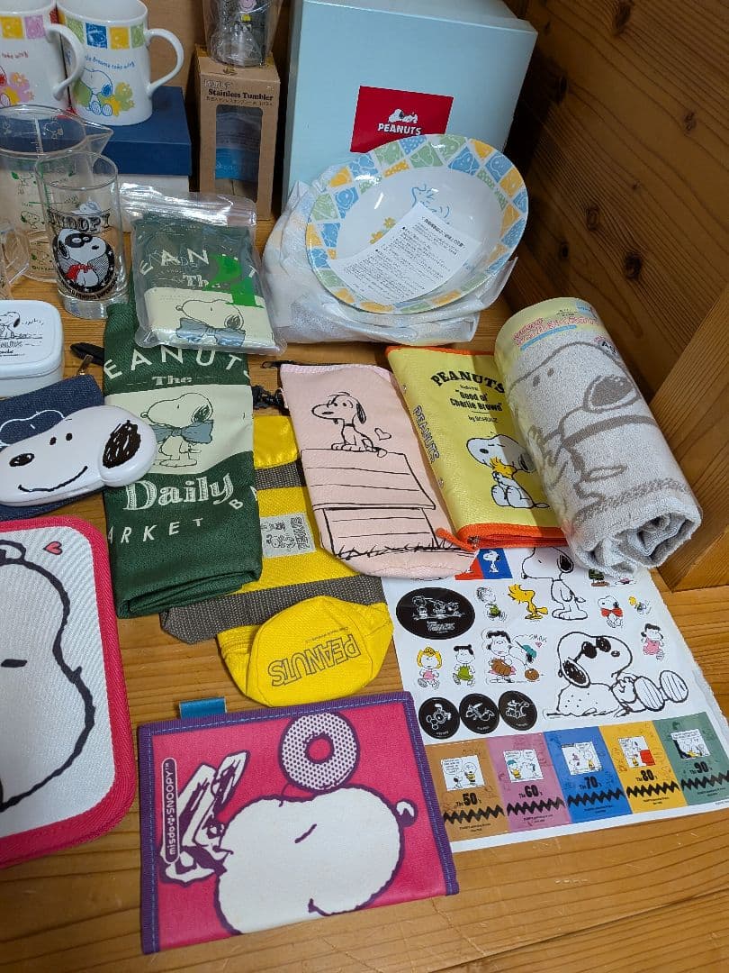 新品　スヌーピー　SNOOPY　皿　コップ　グラス　カバー　セット