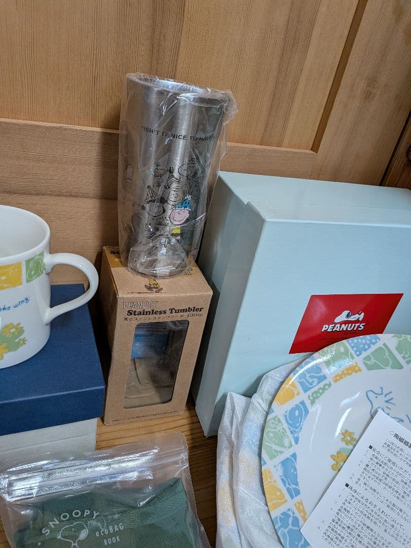 新品　スヌーピー　SNOOPY　皿　コップ　グラス　カバー　セット