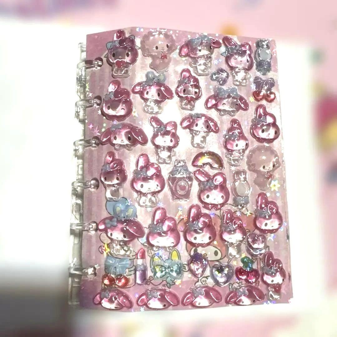 マイメロ シール帳 ボンボンドロップシール 完成品 手帳変えました
