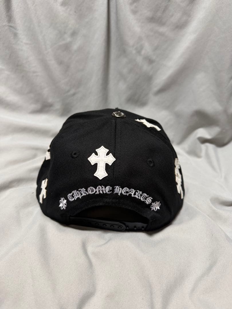 Chrome heartsブラック クロス刺繍 ベースボールキャップ