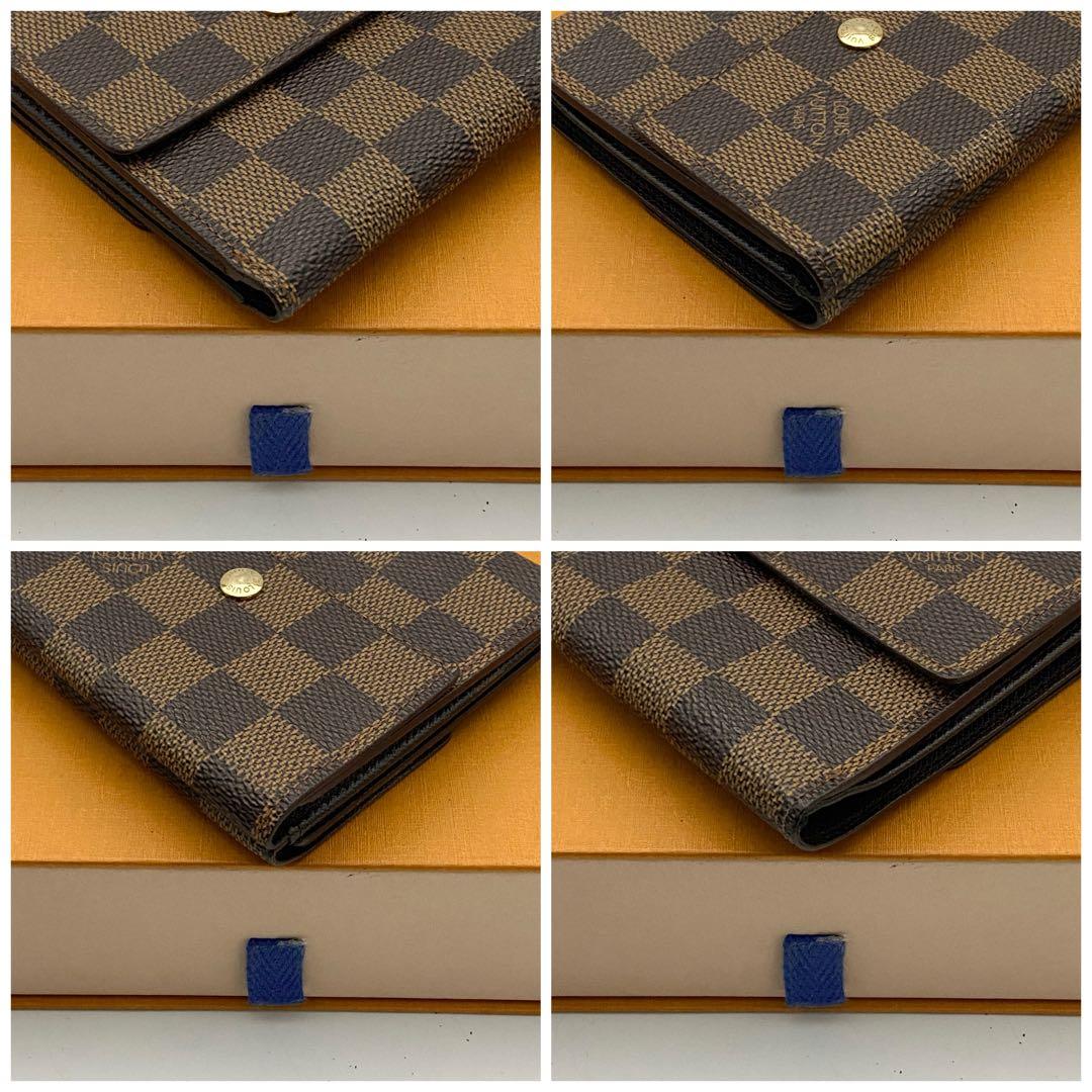 美品　ルイヴィトン　ダミエ　エリーズ　折り財布　wホック