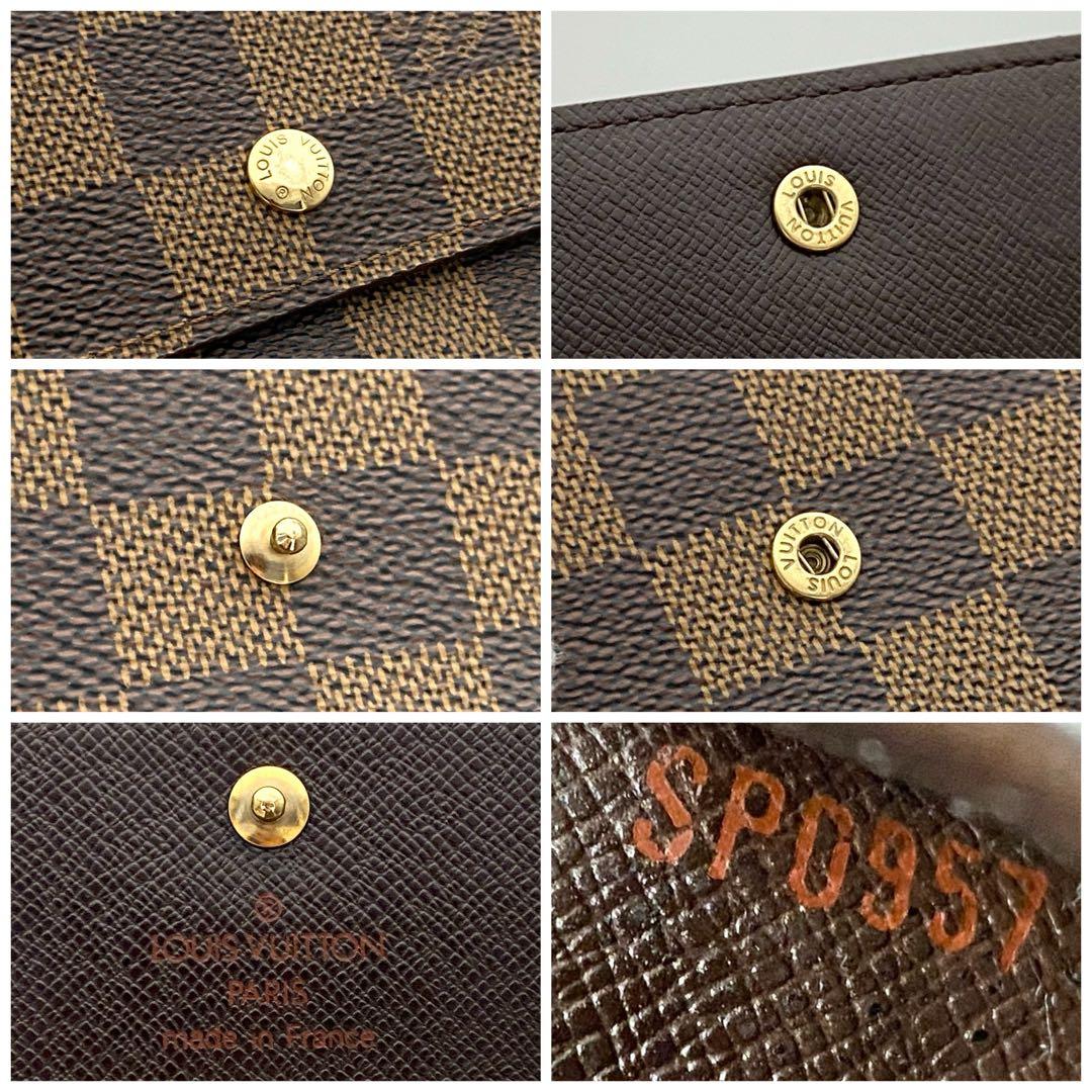 美品　ルイヴィトン　ダミエ　エリーズ　折り財布　wホック