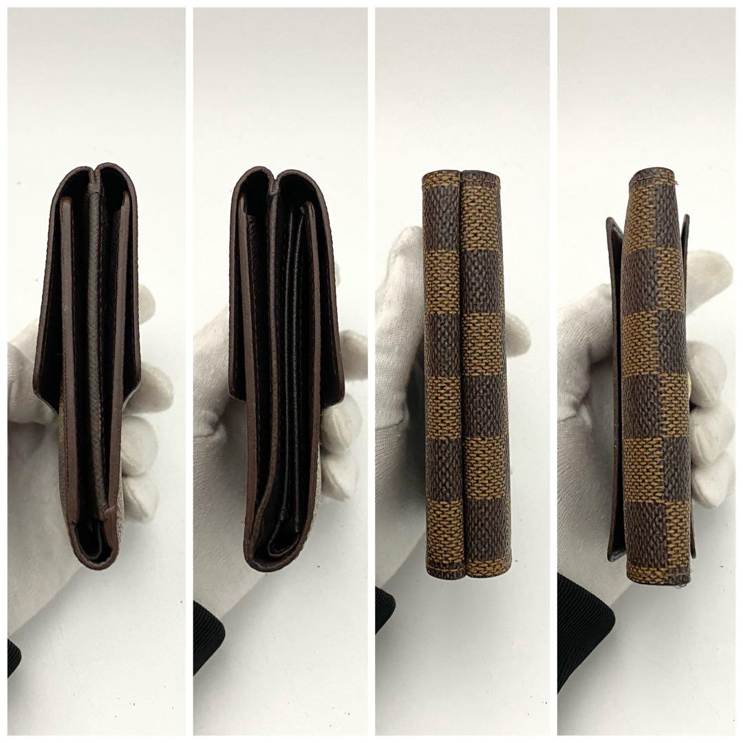 美品　ルイヴィトン　ダミエ　エリーズ　折り財布　wホック