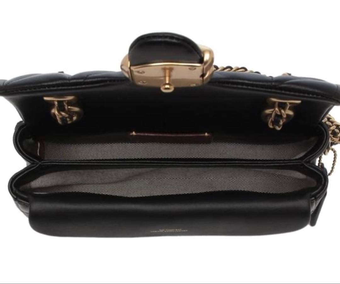 COACH タビー 20 キルティング ショルダーバッグ　ブラック　ゴールド金具