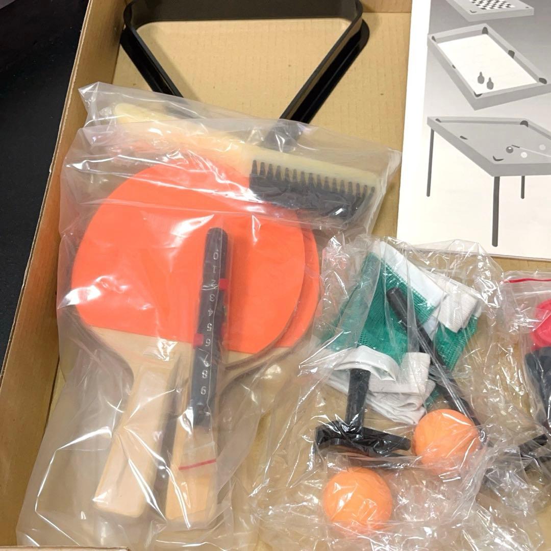 ４in１ マルチビリヤード台 卓球 ホッケー チェス パーティー向け