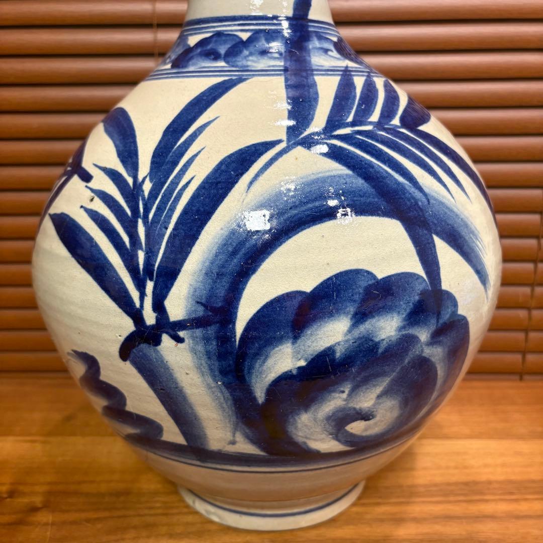 特大　染付徳利　民芸