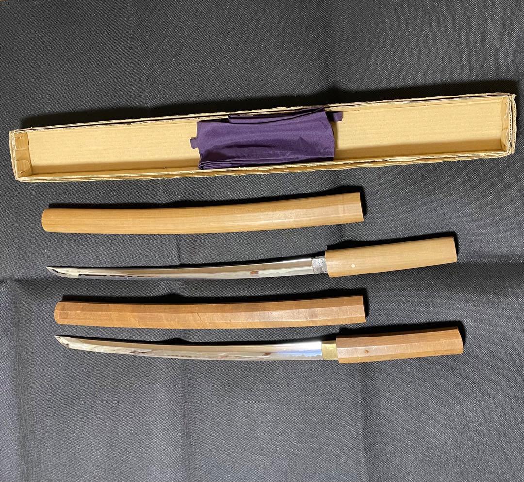 模造刀 日本刀　のたれ刃紋　脇差　2本セット 刀剣 （B08）