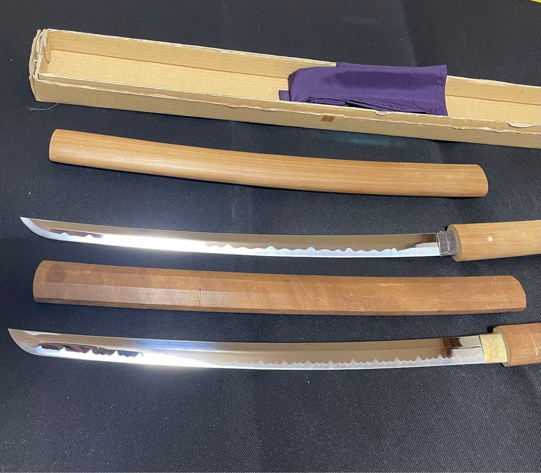 模造刀 日本刀　のたれ刃紋　脇差　2本セット 刀剣 （B08）