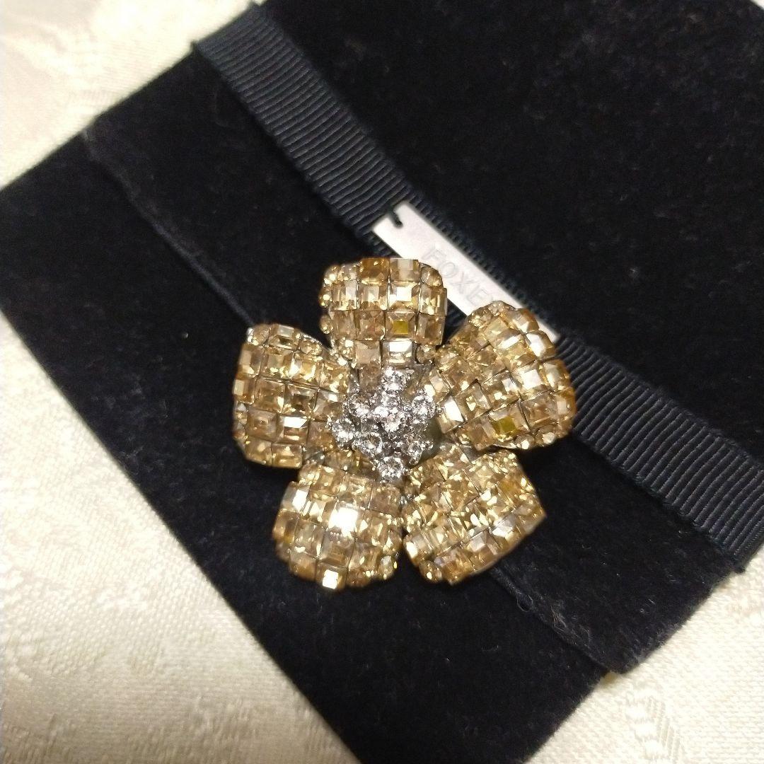 FOXEY ブローチ フラワー 花 フォクシー ゴールド系 アクセサリー