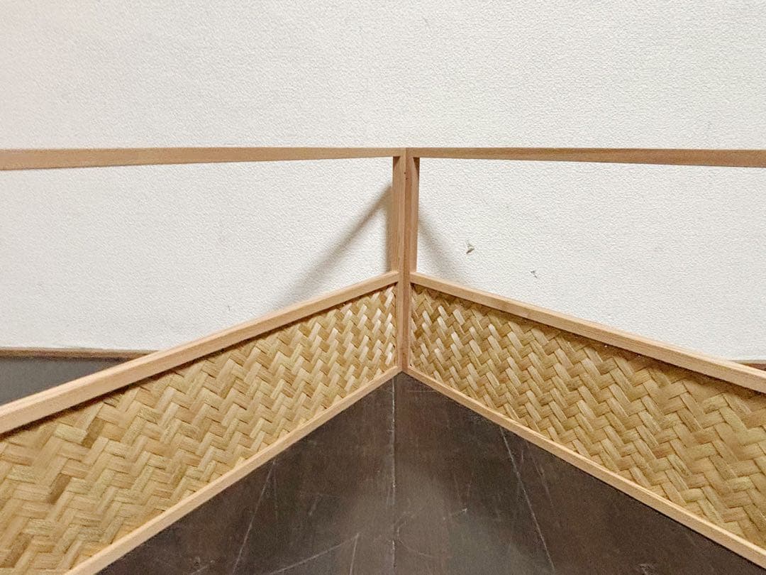 ほぼ未使用 茶道具 黒田宗傳造 竹アジロ台目棚 風炉先屏風 堀内宗完兼中斎書付