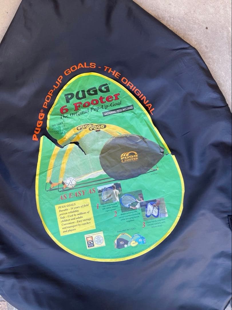 パグPUGG 6フィート ポップアップサッカーゴール幅183cm折りたたみ式