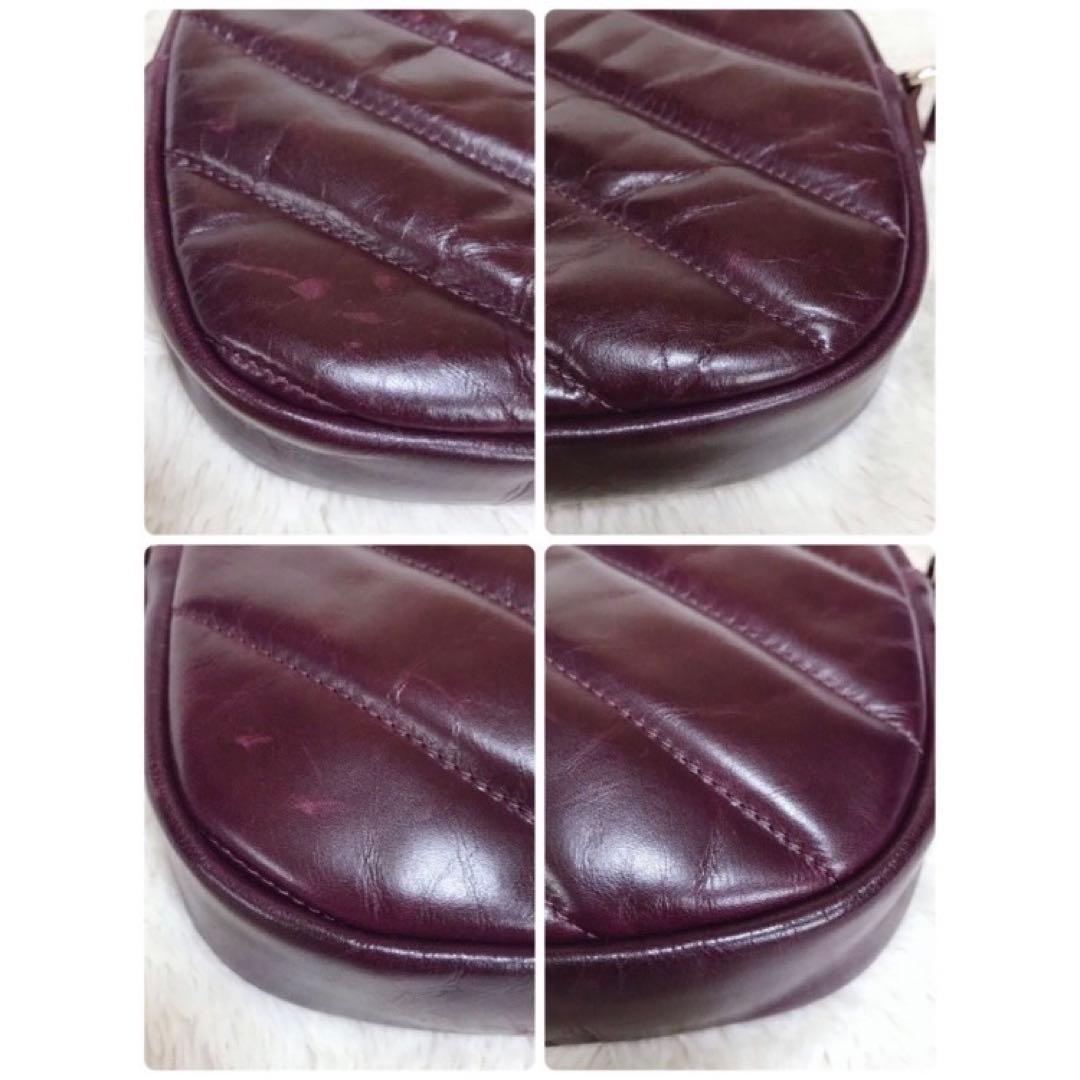 希少 A.P.C. レザー ロゴ キルト ライン ショルダーバッグ クロスボディ