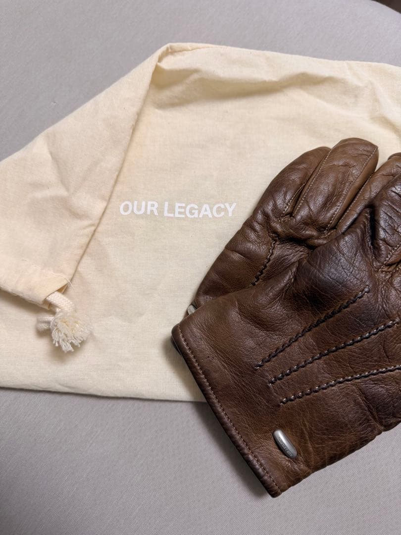 OUR LEGACY 24AW HIS GLOVES レザー　BROWNサイズM