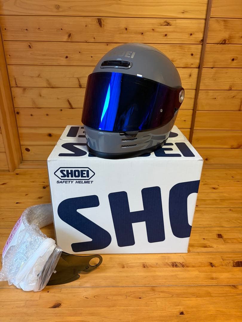 グラムスター　SHOEI フルフェイスヘルメット グレー ブルーミラーシールド