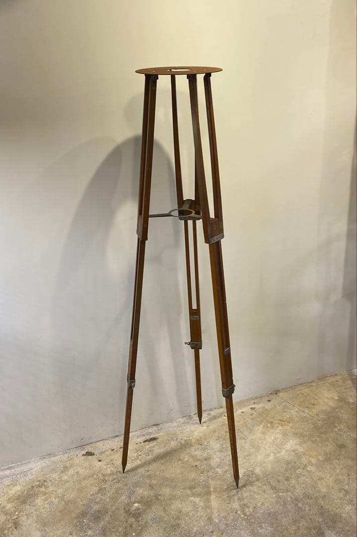 ビーチ無垢材三脚花台 アンティーク