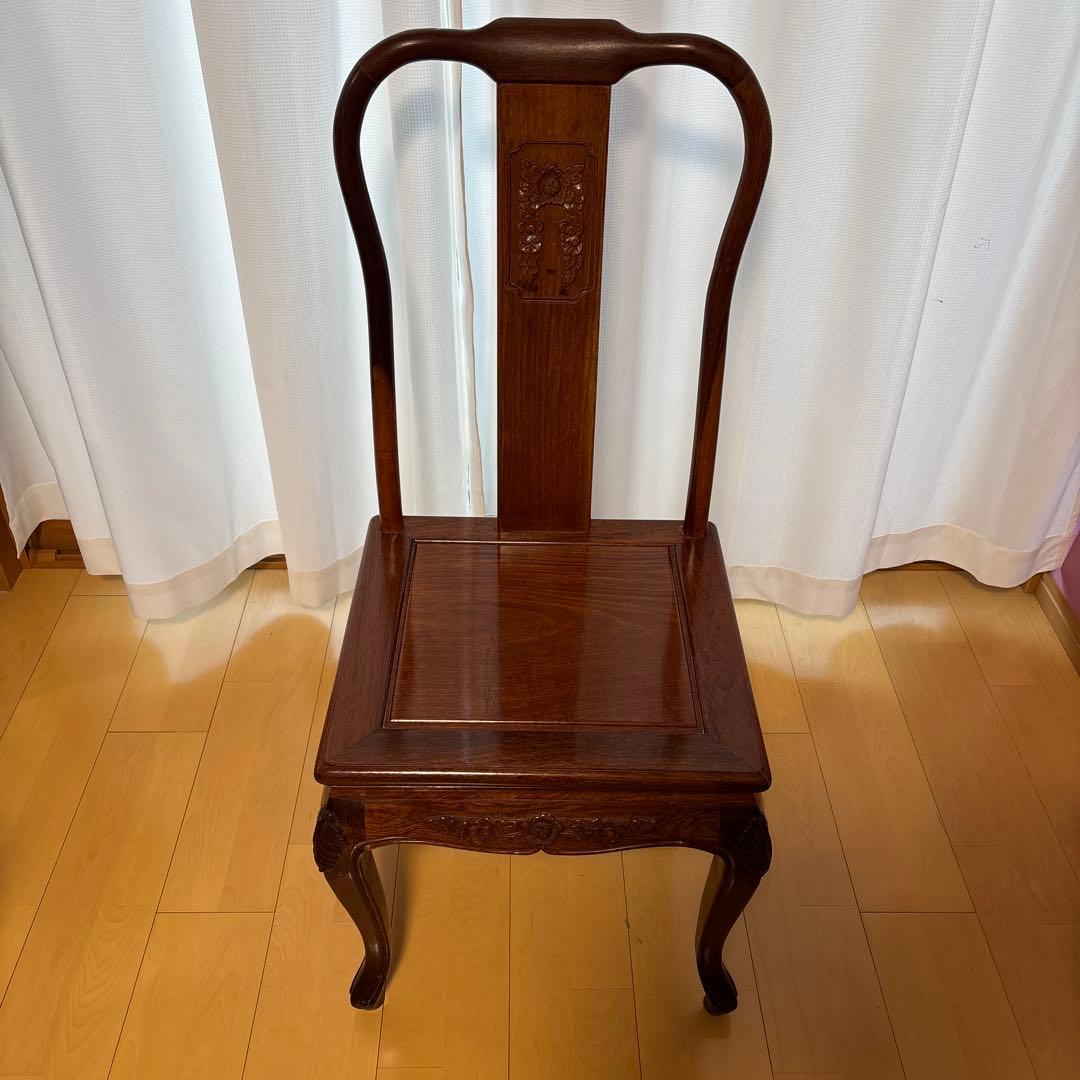 唐木家具　花梨　クラシックスタイル 木製椅子 ダークブラウン①
