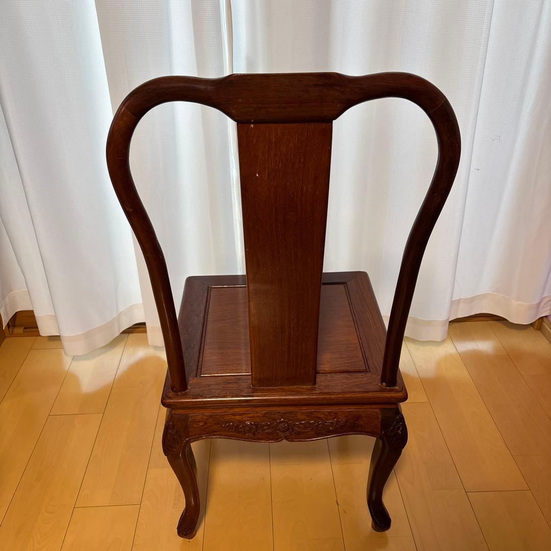 唐木家具　花梨　クラシックスタイル 木製椅子 ダークブラウン①