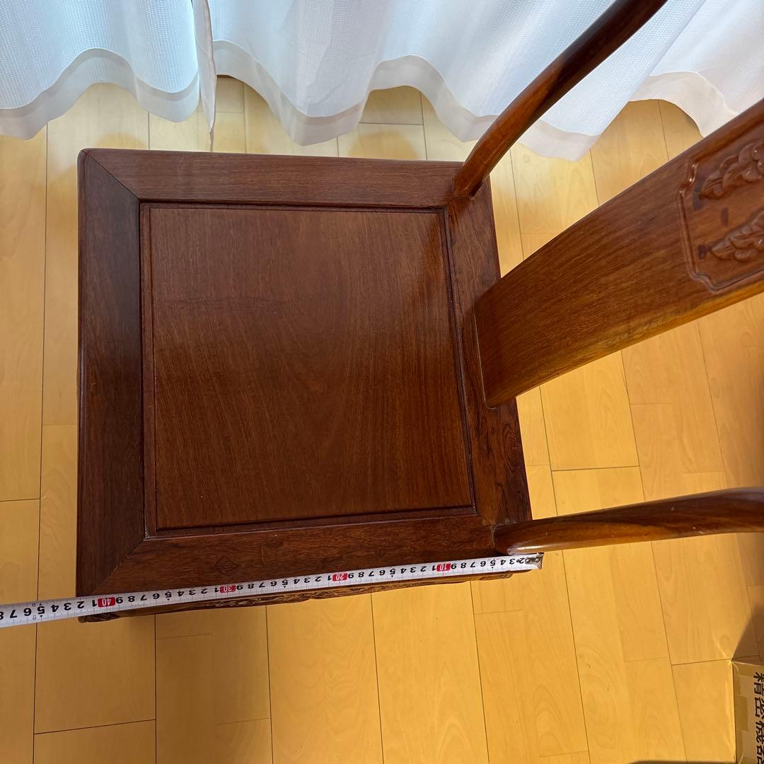 唐木家具　花梨　クラシックスタイル 木製椅子 ダークブラウン①